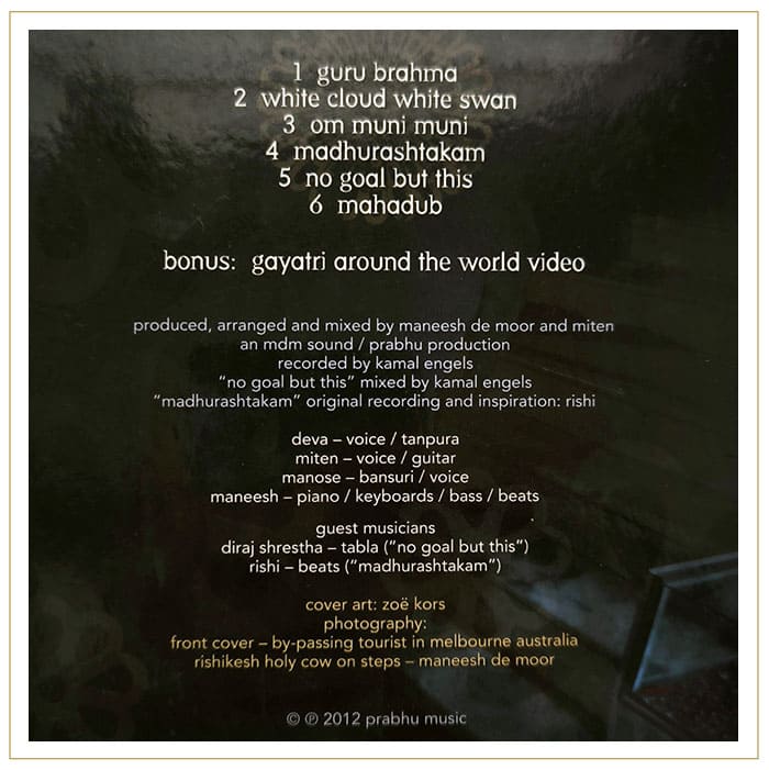 CD – Deva Premal & Mitten, концерт 2012 — изображение 3